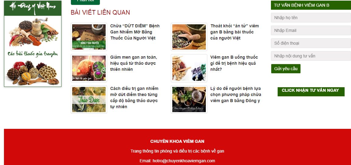 Trang website b&aacute;n thuốc đ&ocirc;ng y chuyenkhoaviemgan.com hoạt động chui d&ugrave;ng th&ocirc;ng tin ảo để &lsquo;c&acirc;u&rsquo; kh&aacute;ch