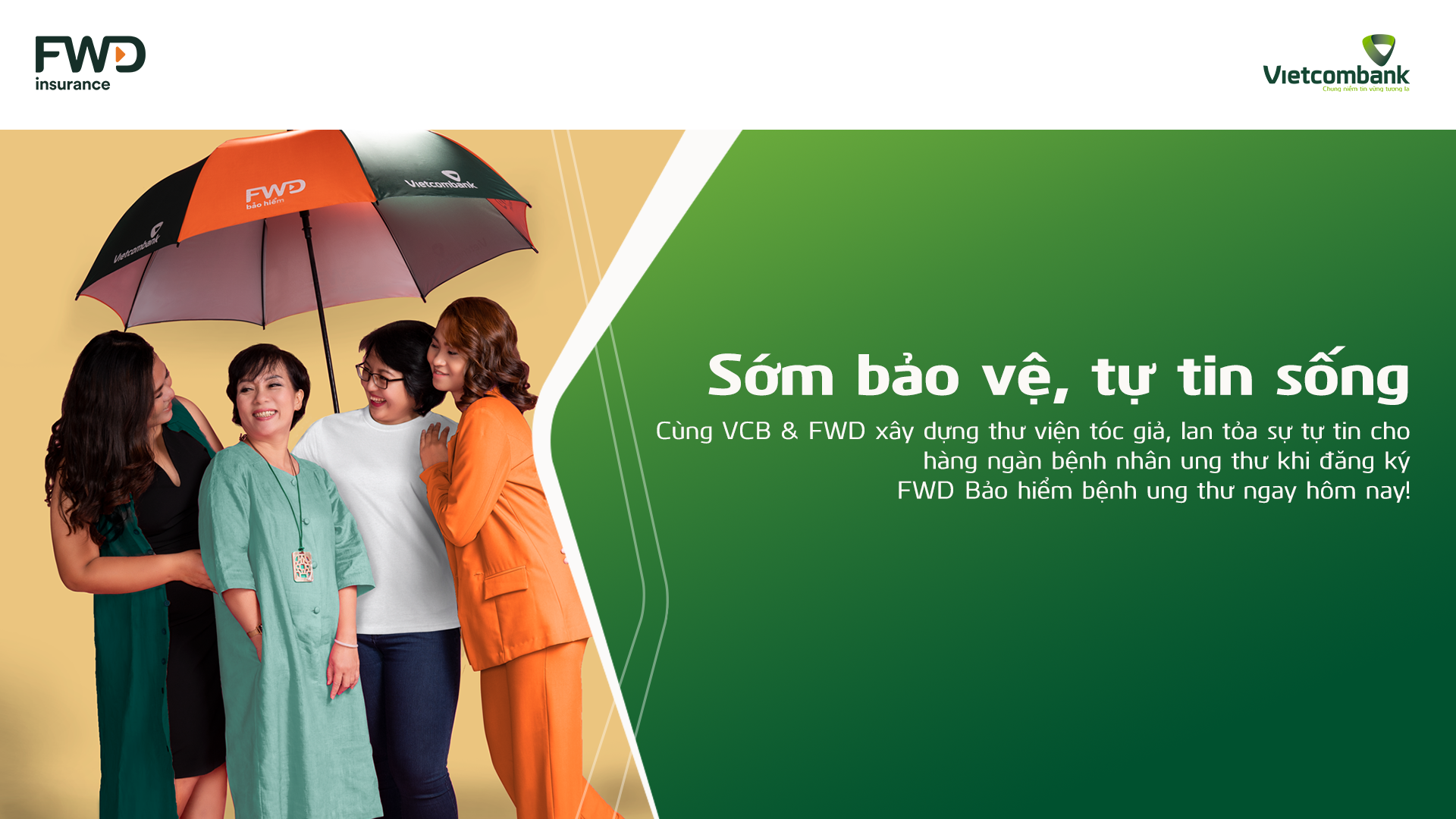 Cùng Vietcombank v&agrave; FWD g&oacute;p sức lan tỏa tinh thần &ldquo;Sớm bảo vệ, Tự tin sống&rdquo; khi đăng ký FWD Bảo hi&ecirc;̉m ung thư 