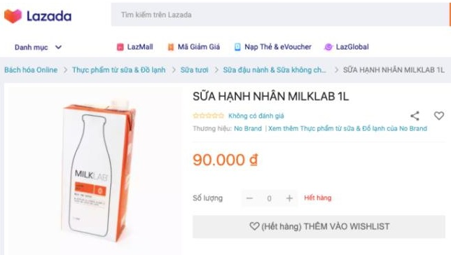 Sau th&ocirc;ng tin thu hồi, nhiều trang 13Win19 tải ứng dụng điện tử ngừng b&aacute;n sữa hạnh nh&acirc;n Milk Lab của &Uacute;c