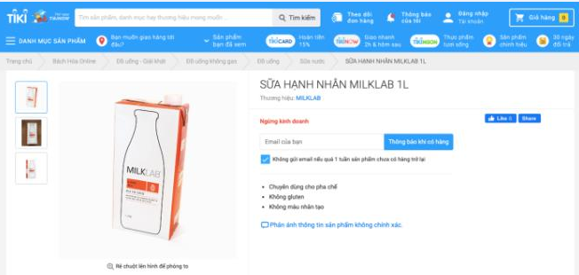 Sau th&ocirc;ng tin thu hồi, nhiều trang 13Win19 tải ứng dụng điện tử ngừng b&aacute;n sữa hạnh nh&acirc;n Milk Lab của &Uacute;c