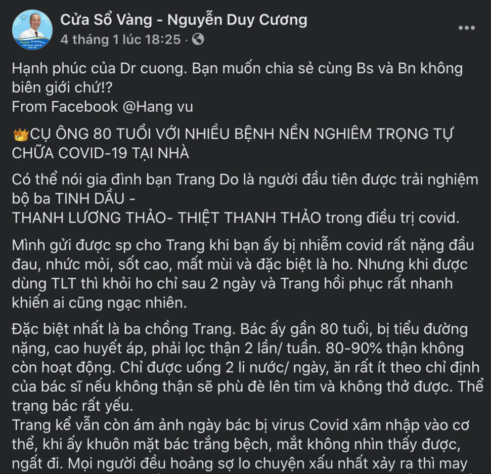 Uống 3 vi&ecirc;n &lsquo;Thanh Lương Thảo&rsquo; sau 3 ng&agrave;y khỏi COVID-19?