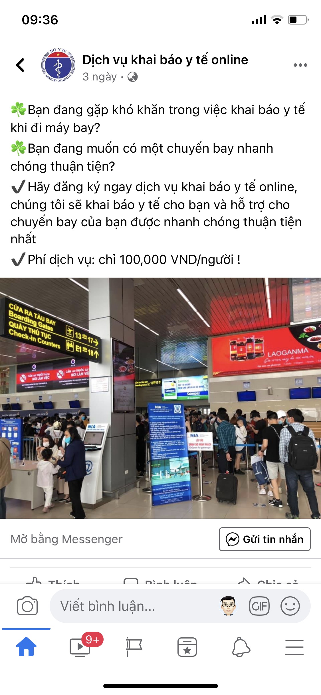 Cảnh b&aacute;o: H&agrave;nh kh&aacute;ch đi m&aacute;y bay thể bị xử l&yacute; h&igrave;nh sự từ dịch vụ Khai b&aacute;o y tế online