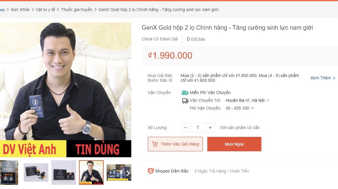 Sản phẩm GENX GOLD: Vi phạm luật quảng c&aacute;o nhưng vẫn được rao b&aacute;n 'đầy rẫy' tr&ecirc;n chợ online?