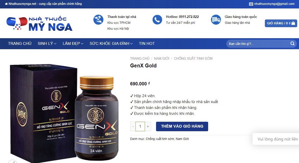 Sản phẩm GENX GOLD: Vi phạm luật quảng c&aacute;o nhưng vẫn được rao b&aacute;n 'đầy rẫy' tr&ecirc;n chợ online?