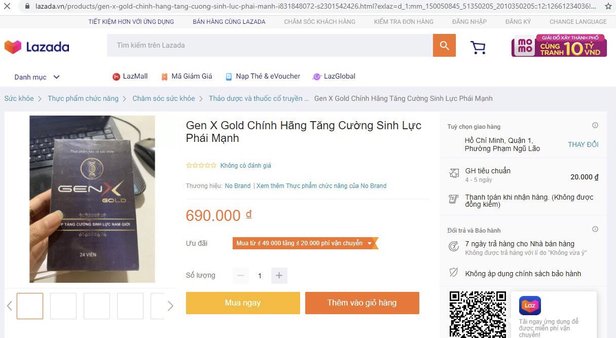 Sản phẩm GENX GOLD: Vi phạm luật quảng c&aacute;o nhưng vẫn được rao b&aacute;n 'đầy rẫy' tr&ecirc;n chợ online?