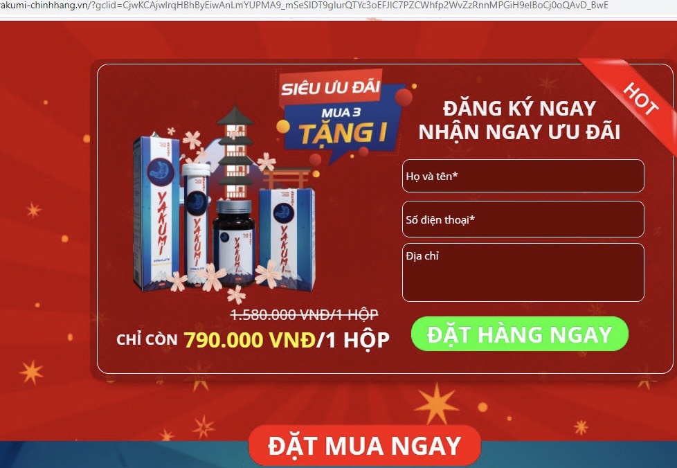 Sản phẩm YAKUMI: Bị xử phạt, thu hồi giấy ph&eacute;p vẫn ngang nhi&ecirc;n rao b&aacute;n