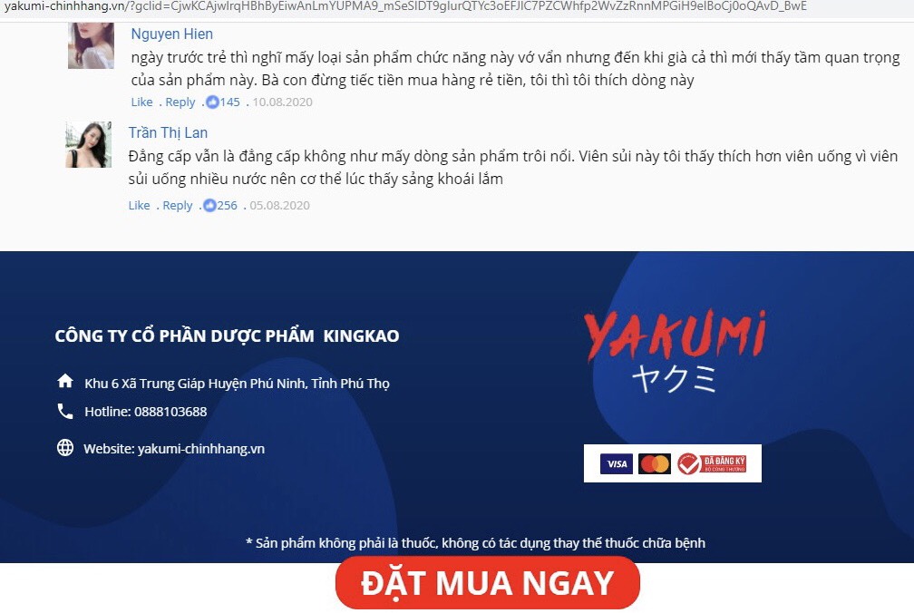 Sản phẩm YAKUMI: Bị xử phạt, thu hồi giấy phép vẫn ngang nhiên rao bán Sản phẩm YAKUMI: Bị xử phạt, thu hồi giấy phép vẫn ngang nhiên rao bán