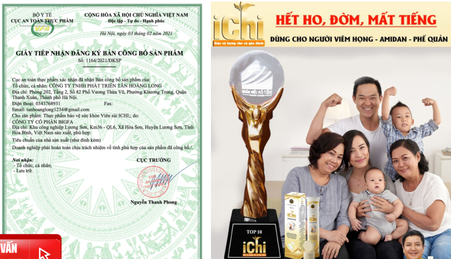 D&ugrave;ng h&igrave;nh ảnh b&aacute;c sĩ để quảng c&aacute;o vi&ecirc;n sủi ICHI cố t&igrave;nh vi phạm ph&aacute;p luật?