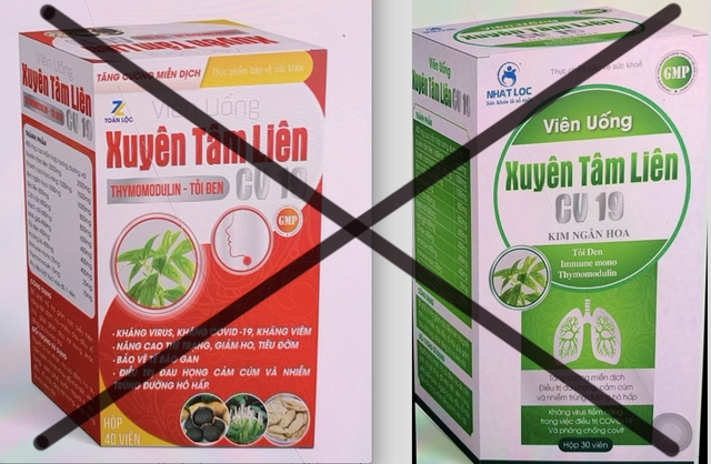 Bộ Y tế đ&atilde; c&oacute; cảnh b&aacute;o về 2 sản phẩm xuy&ecirc;n t&acirc;m li&ecirc;n giả mạo c&ocirc;ng dụng ph&ograve;ng chống COVID-19