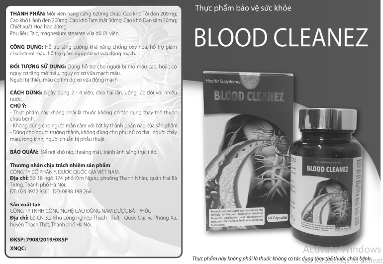 Sản phẩm BLOOD CLEANEZ được 'vẽ th&ecirc;m c&ocirc;ng dụng', cố t&igrave;nh quảng c&aacute;o sai sự thật