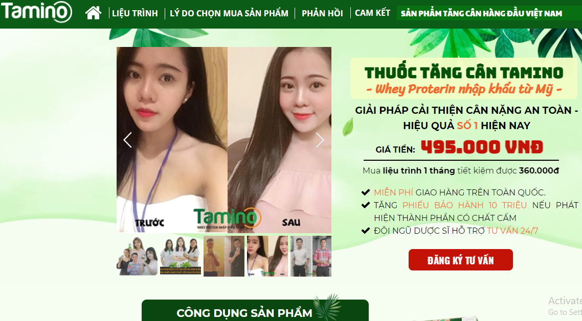 Thực phẩm chức năng Tamino 'nổ' l&agrave; thuốc tăng c&acirc;n lừa dối người 13Win18 đa dạng khuyến mãi