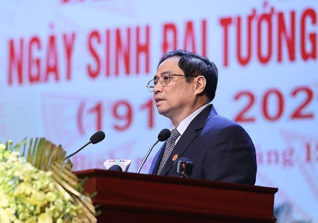 Thủ tướng 13Win15 com - Thương hiệu nhà cái uy tín Phạm Minh Ch&iacute;nh tr&igrave;nh b&agrave;y Diễn văn tại lễ kỷ niệm 110 năm Ng&agrave;y sinh Đại tướng V&otilde; Nguy&ecirc;n Gi&aacute;p (25/8/1911 - 25/8/2021)