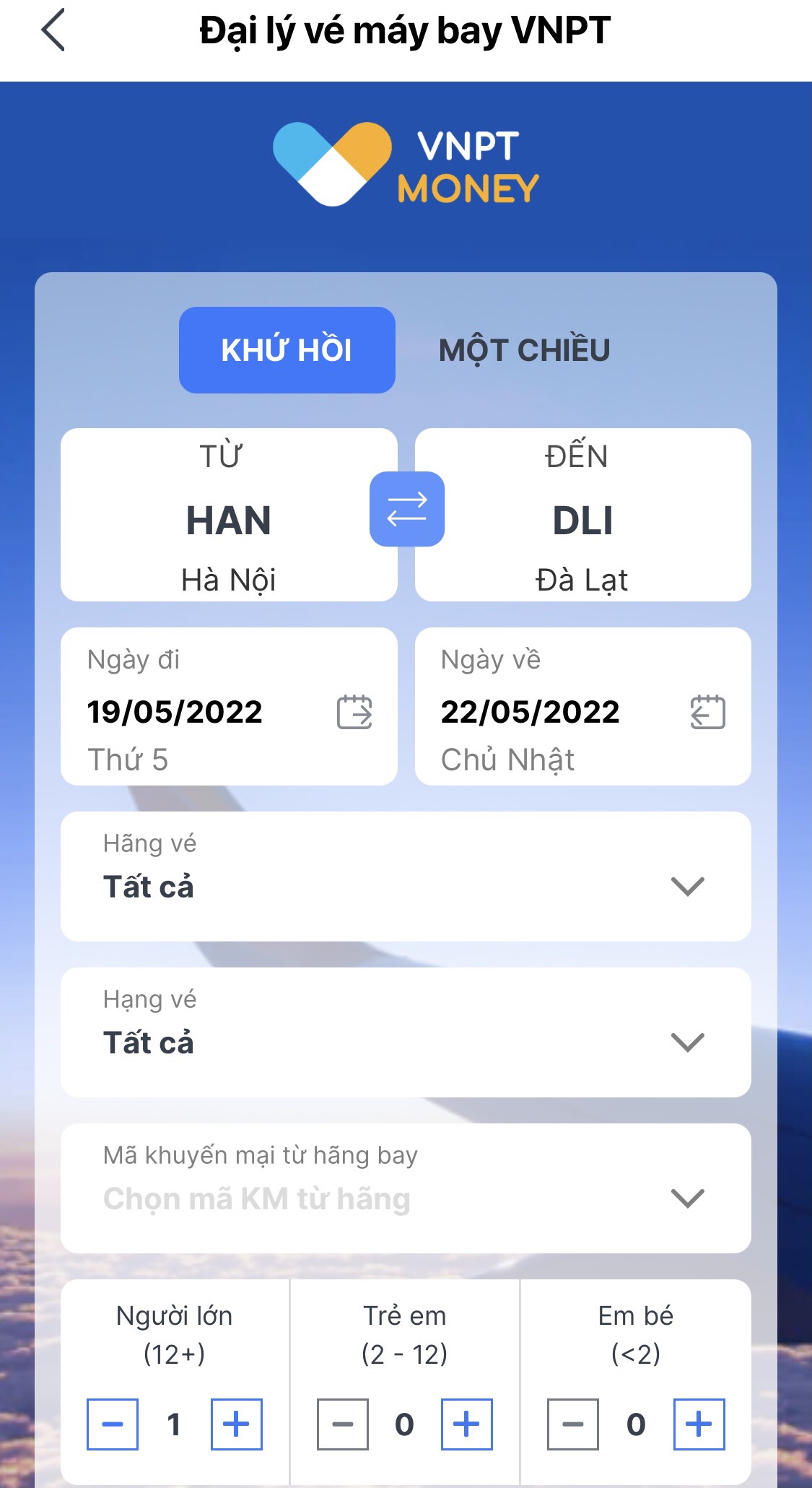 App VNPT Monney b&aacute;n v&eacute; m&aacute;y bay kh&ocirc;ng xuất h&oacute;a đơn VAT cho kh&aacute;ch h&agrave;ng