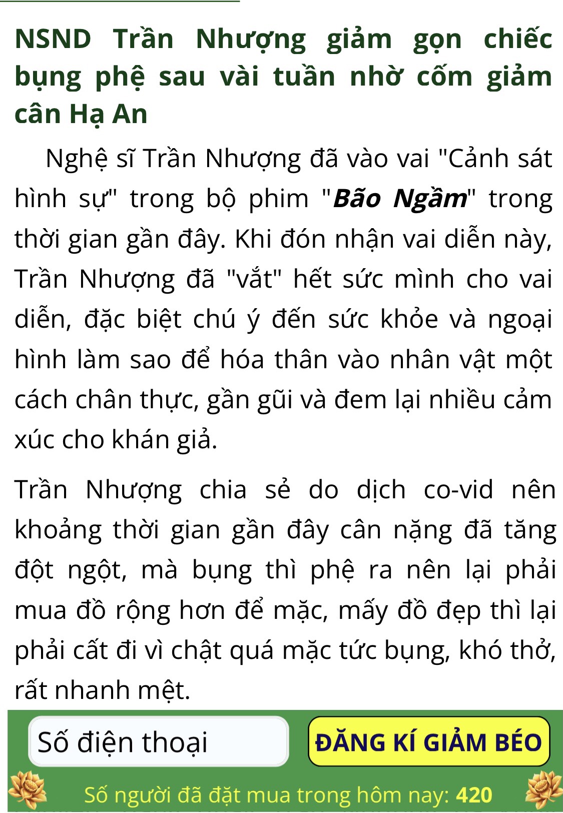 NSND Trần Nhượng tiếp tay quảng c&aacute;o sản phẩm thổi phồng c&ocirc;ng dụng lừa dối người 13Win18 đa dạng khuyến mãi