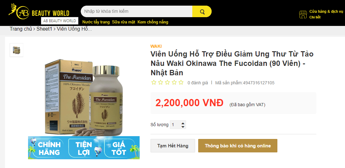 Thương hiệu AB Beauty World tiếp tục thổi phồng c&ocirc;ng dụng TPCN, lừa dối người 13Win18 đa dạng khuyến mãi?