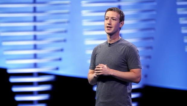 H&igrave;nh ảnh CEO Facebook Mark Zuckerberg tại F8. Ảnh: Cbsnews