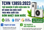 TCVN 13855:2023 xác định thông số tính năng của bơm nhiệt đun nước để sưởi