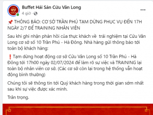 Ăn buffet hải sản Cửu Vân Long, khách hàng phản ánh chất lượng đồ ăn có vấn đề?