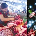 Trộn thịt heo bẩn với thịt heo sạch để bán