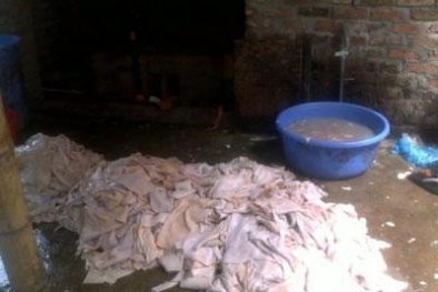 Kinh hoàng biến thịt thối thành bóng bì, mỡ lợn