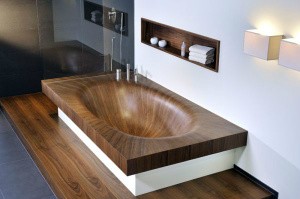 Độc đáo với bồn tắm gỗ