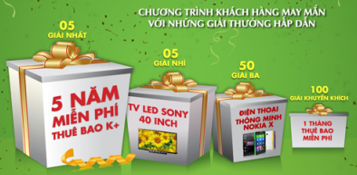 K+ khuyến mãi trong 5 năm