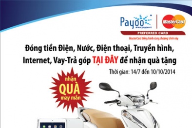 Cơ hội trúng xe Honda Lead, điện thoại, Ipad tại Payoo