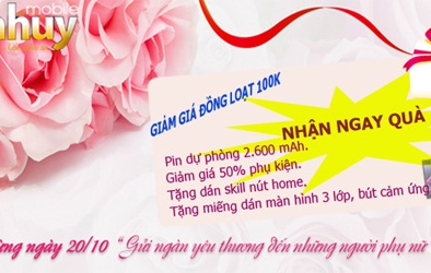 Siêu khuyến mãi mừng 20-10 tại GiaHuyMobile
