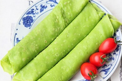 Cách làm bánh crepe xanh mướt từ rau cải vừa ngon vừa bổ cho bé