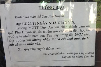 20/11, nhà trường xin từ chối nhận quà của phụ huynh