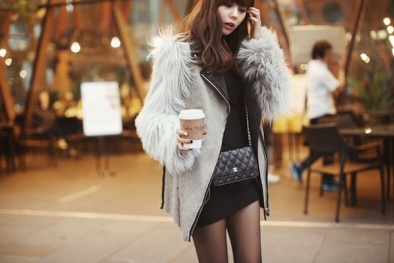 Mix áo khoác lông cực quyến rũ cho ngày lạnh