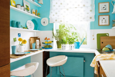 Cách làm mới không gian bếp chật chội bằng màu sắc