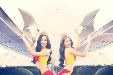 Jennifer Phạm 'hot' không kém Ngọc Trinh khi trình diễn thời trang trên không 
