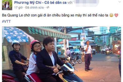 Quang Lê trần tình về bức ảnh phạm luật giao thông với Phương Mỹ Chi