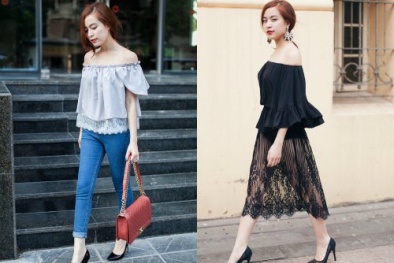 Sao Việt ‘mê mẩn’ áo trễ vai ngọt ngào, quyến rũ