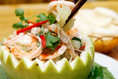 Cách làm gỏi bưởi tôm thịt chua ngọt, lạ miệng
