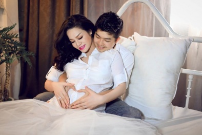 Nhật Kim Anh diện bikini rạng rỡ khoe bụng bầu trước lúc sinh