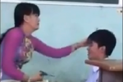 Clip cô giáo cầm kéo cắt tóc nam sinh trong lớp học gây ‘bão’ mạng