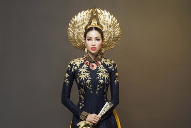 Phạm Hương thể hiện sự kiêu sa, quyền lực trong phần thi trang phục truyền thống