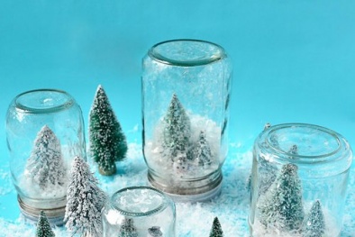 Gom chai lọ làm bình thủy tinh độc đáo cho Noel 