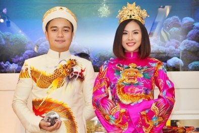 Vân Trang khoe trang phục cưới ‘khủng’ khiến khán giả ngỡ ngàng