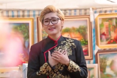Vicky Nhung diện áo dài nam cách tân, quay ‘vội’ MV Tết