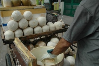 Mẹo phân biệt dừa bị 'tắm trắng' bằng hóa chất