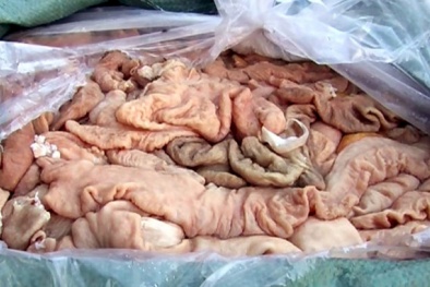 Liên tục phát hiện cơ sở dự trữ nội tạng heo nhập lậu, bốc mùi