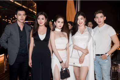 Ngọc Trinh vai trần, xẻ đùi, khoét eo, sánh ngang HH Hàn Quốc và Trung Quốc