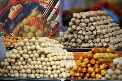 Kinh hãi… bò viên làm từ thịt bẩn, phủ phẩm màu