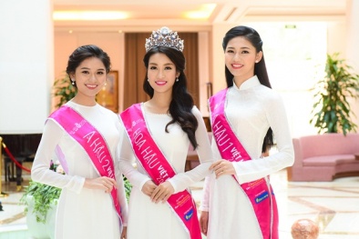 Những hình ảnh đầu tiên của Hoa hậu Đỗ Mỹ Linh và hai Á hậu sau đăng quang