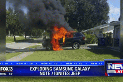 Mỹ: Ô tô bị thiêu rụi do Galaxy Note 7 phát nổ ngay sau tin thu hồi