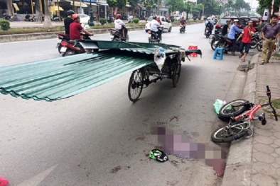 Sau vụ bé trai bị tôn cứa cổ: Chấn chỉnh hoạt động xe thô sơ chở hàng hóa cồng kềnh 