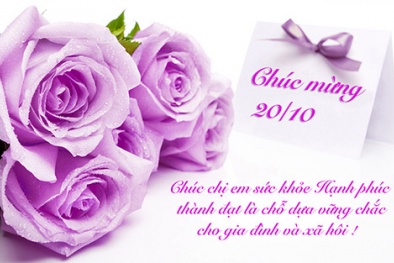 Thiệp chúc mừng ngày 20/10 cực đẹp dành tặng 'một nửa thế giới'